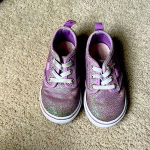 Purple sparkle vans toddler size 6